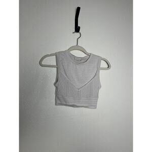 Aritzia Pointelle Cropped Tank Activewear Athleisure - White / Small
